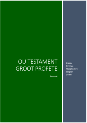 Reeks 4: Groot Profete